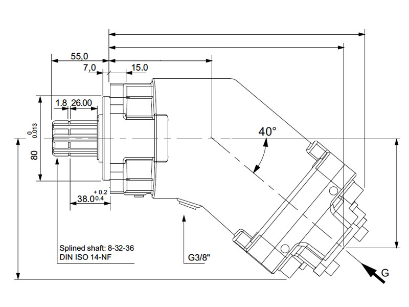 2PBA 18 cc Hydraulic Piston Pump Efficiency Values