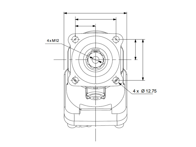 2PBA 18 cc Hydraulic Piston Pump Flange Drawings