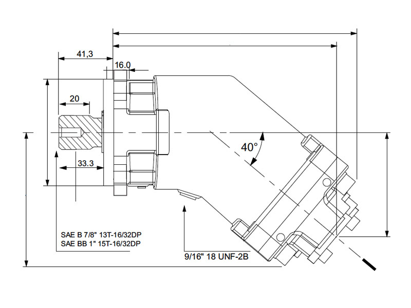 2PEM 18 cc SAE B Hydraulic Piston Motors Efficiency Values