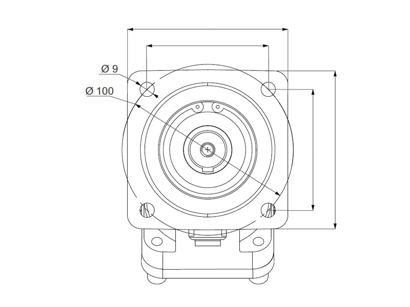 2PM 32 cc ISO Hydraulic Piston Motors Flange Drawings