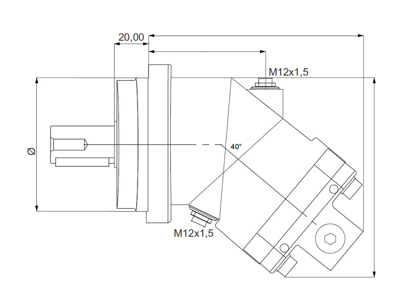 2PM 40 cc ISO Hydraulic Piston Motors Efficiency Values