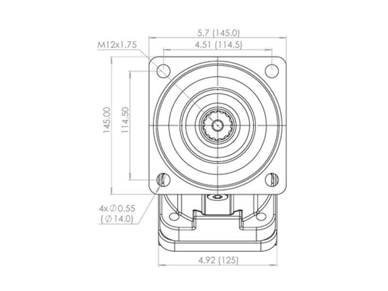 C-2PE 108 cc Hydraulic Piston Pump Flange Drawings