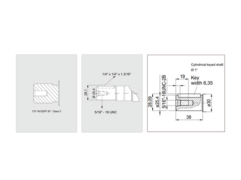 C-2PE 18 cc Hydraulic Piston Pump Shaft Drawings