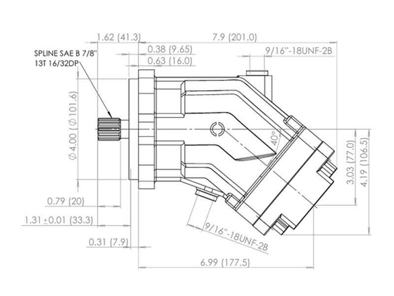 C-2PE 32 cc Hydraulic Piston Pump Efficiency Values