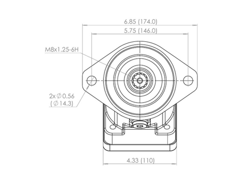 C-2PE 32 cc Hydraulic Piston Pump Flange Drawings