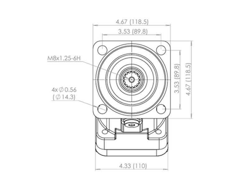 C-2PE 50 cc Hydraulic Piston Pump Flange Drawings