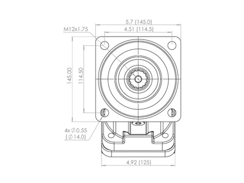 C-2PEM 108 cc Sae Hydraulic Piston Motors Flange Drawings