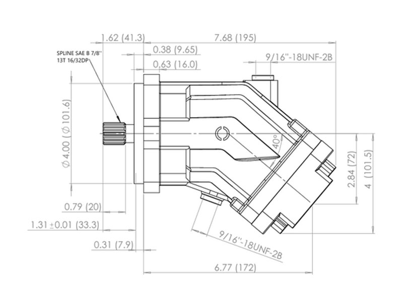 C-2PEM 18 cc Sae Hydraulic Piston Motors Efficiency Values