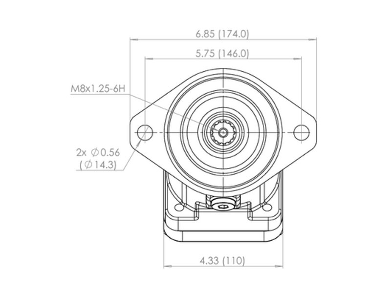 C-2PEM 25 cc Sae Hydraulic Piston Motors Flange Drawings