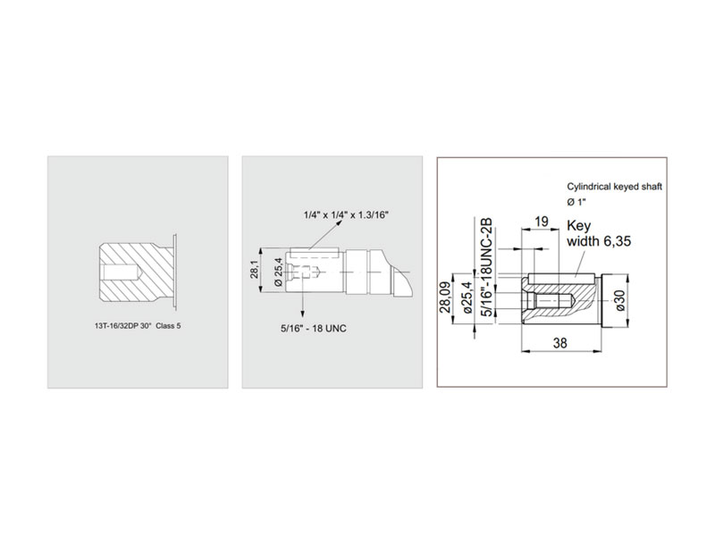 C-2PEM 25 cc Sae Hydraulic Piston Motors Shaft Drawings