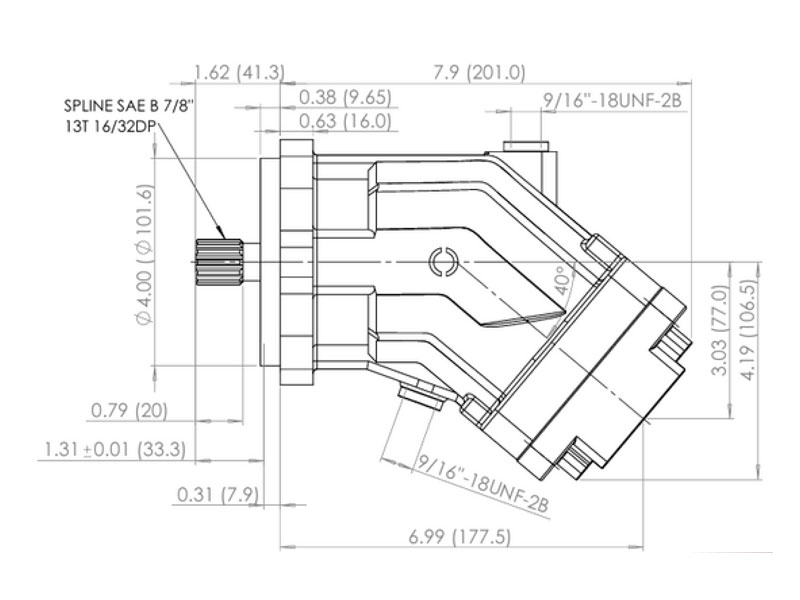 C-2PEM 32 cc Sae Hydraulic Piston Motors Efficiency Values