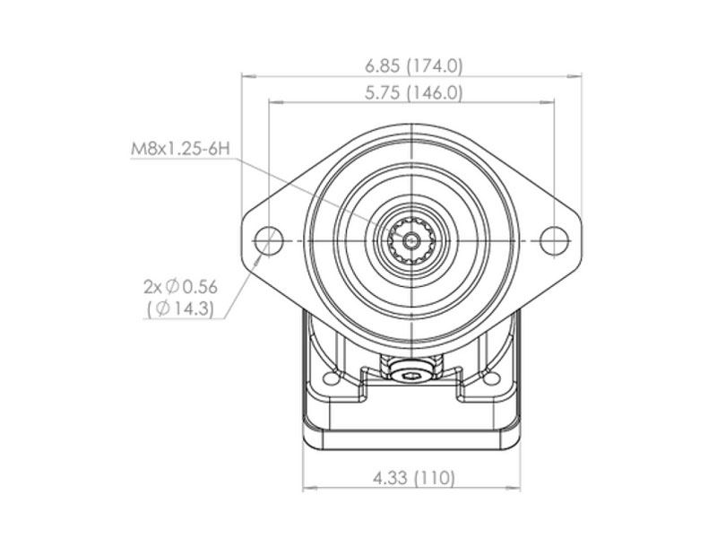 C-2PEM 32 cc Sae Hydraulic Piston Motors Flange Drawings