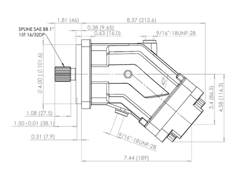 C-2PEM 50 cc Sae Hydraulic Piston Motors Efficiency Values