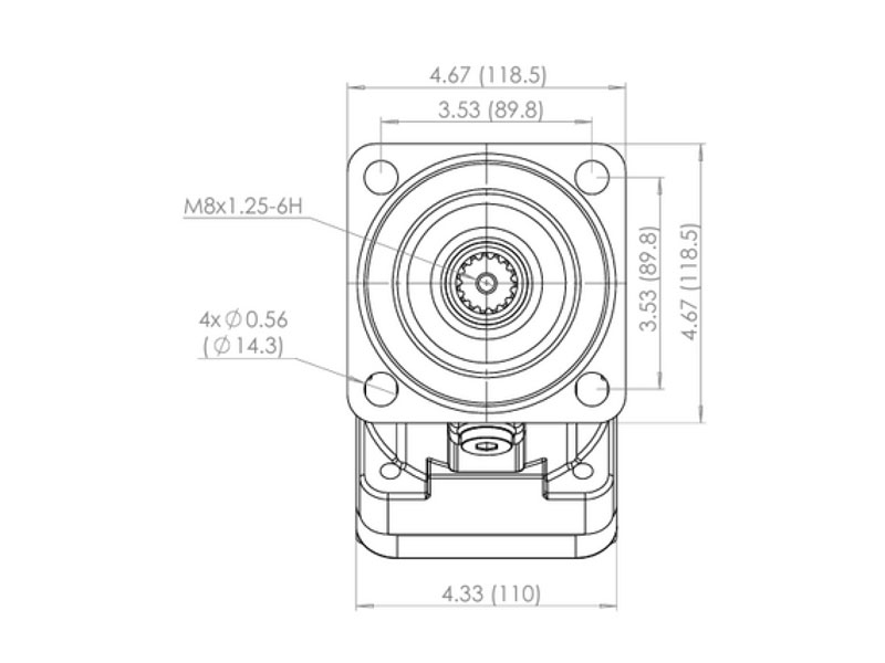 C-2PEM 50 cc Sae Hydraulic Piston Motors Flange Drawings