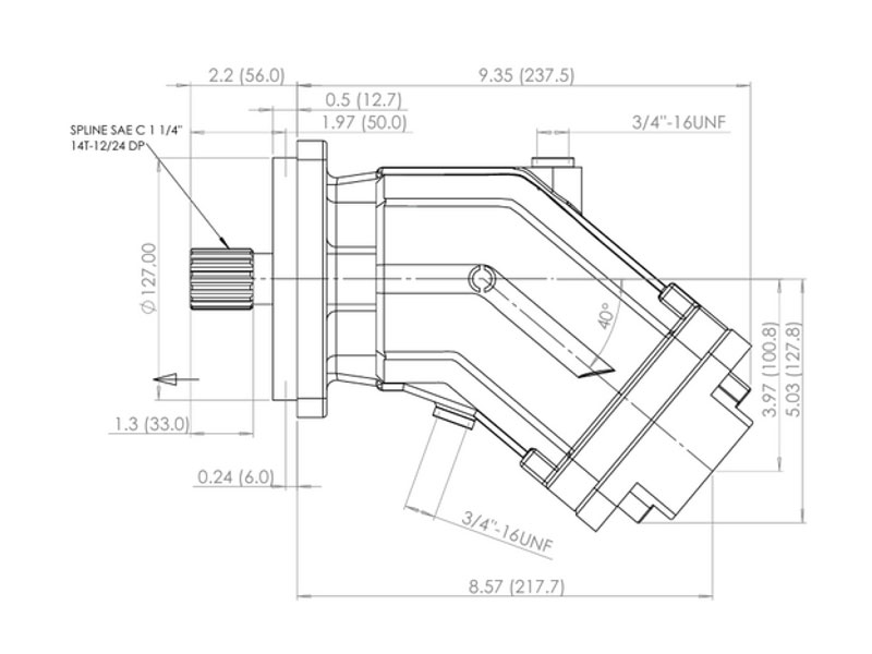 C-2PEM 80 cc Sae Hydraulic Piston Motors Efficiency Values