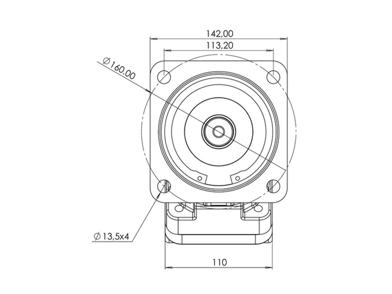 C-2PM 50 cc Hydraulic Piston Motors Flange Drawings