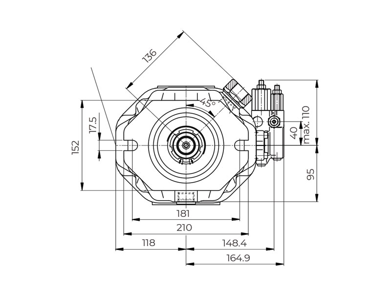 HA10V Series 3 100 cc Hydraulic Piston Pump Flange Drawings