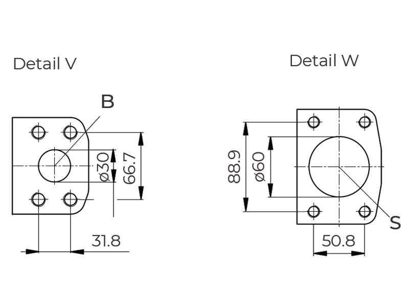 HA10V Series 3 100 cc Hydraulic Piston Pump Rear Cover Drawings