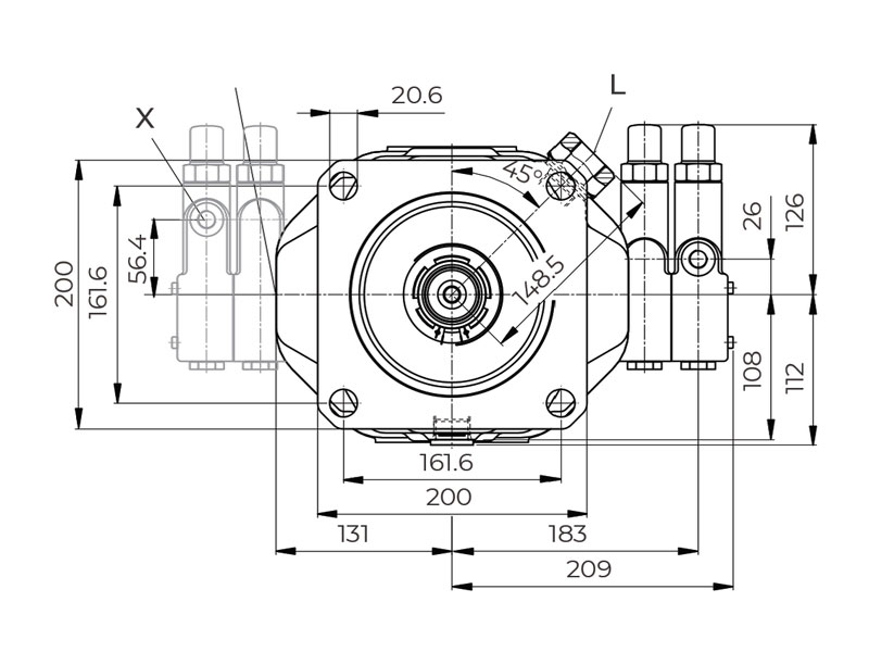 HA10V Series 3 140 cc Hydraulic Piston Pump Flange Drawings