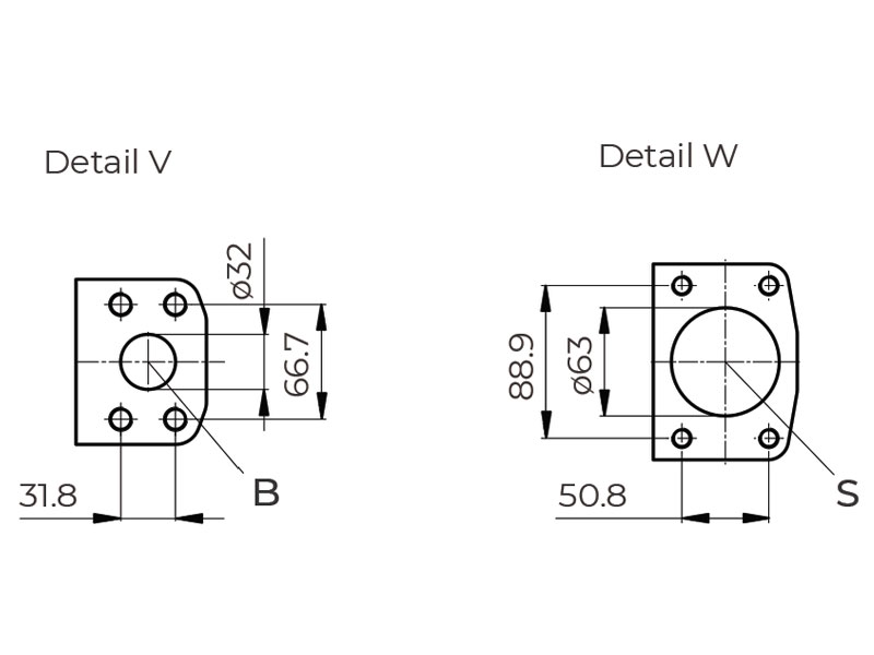 HA10V Series 3 140 cc Hydraulic Piston Pump Rear Cover Drawings
