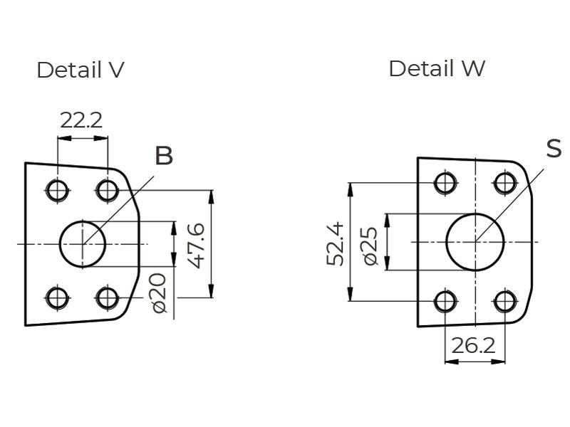 HA10V Series 3 18 cc Hydraulic Piston Pump Rear Cover Drawings