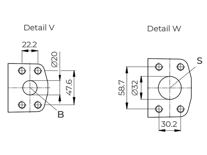 HA10V Series 3 28 cc Hydraulic Piston Pump Rear Cover Drawings