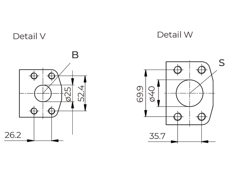 HA10V Series 3 45 cc Hydraulic Piston Pump Rear Cover Drawings
