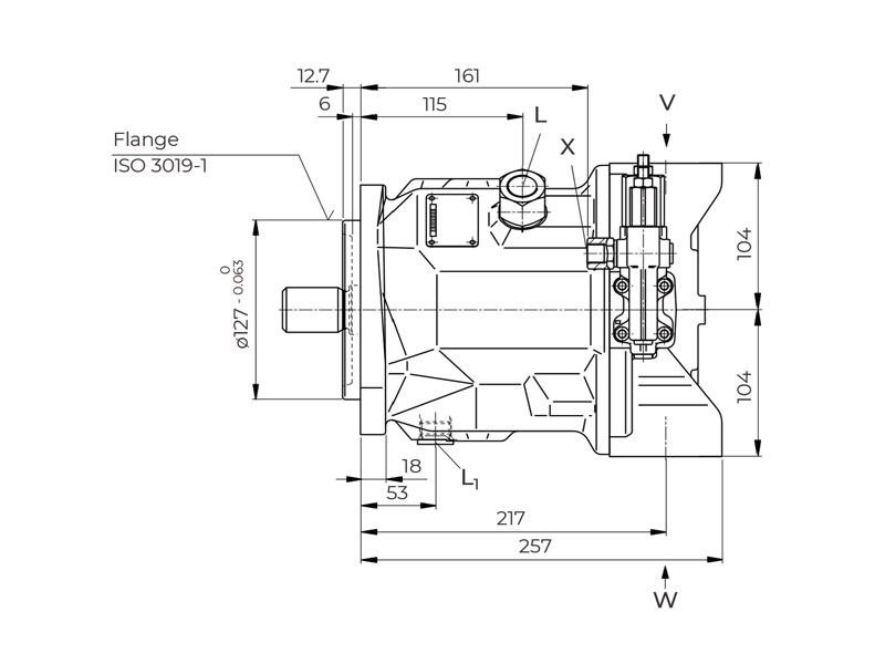 HA10V Series 3 71 cc Hydraulic Piston Pump Efficiency Values