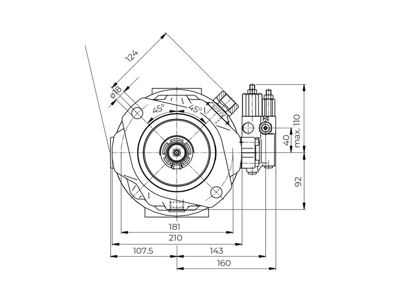 HA10V Series 3 71 cc Hydraulic Piston Pump Flange Drawings
