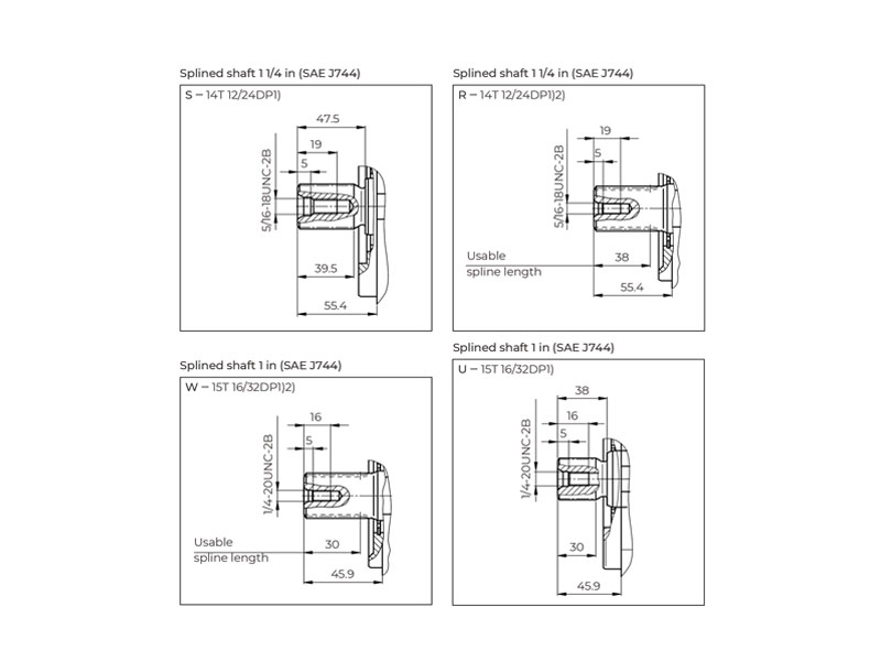 HA10V Series 3 71 cc Hydraulic Piston Pump Shaft Drawings