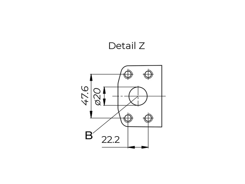 HA10V Series 5 28 cc Hydraulic Piston Pump Rear Cover Drawings