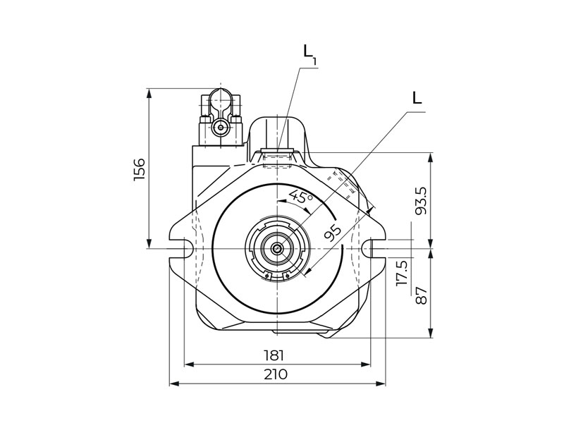 HA10V Series 5 85 cc Hydraulic Piston Pump Flange Drawings
